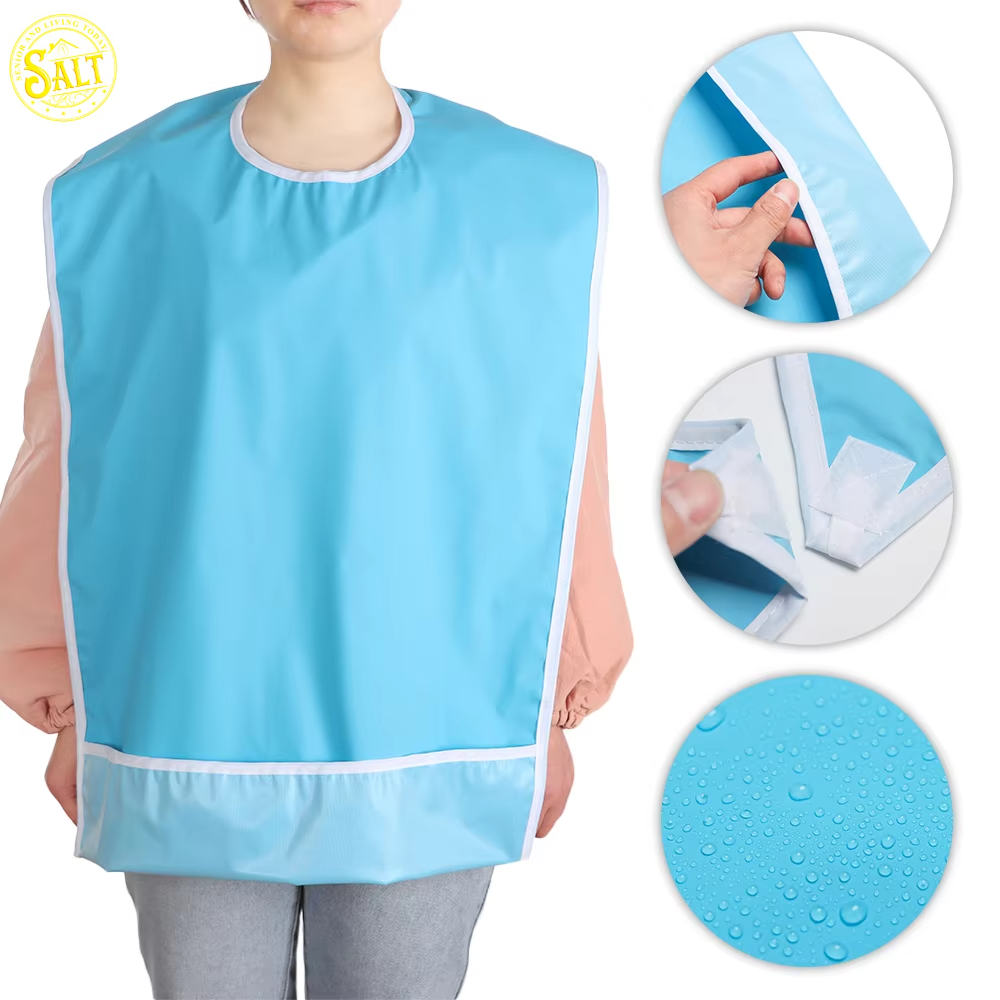 arge Waterproof Adult Bib - Reusable Terry Cloth - Clothing Protector for Seniors & Disabled