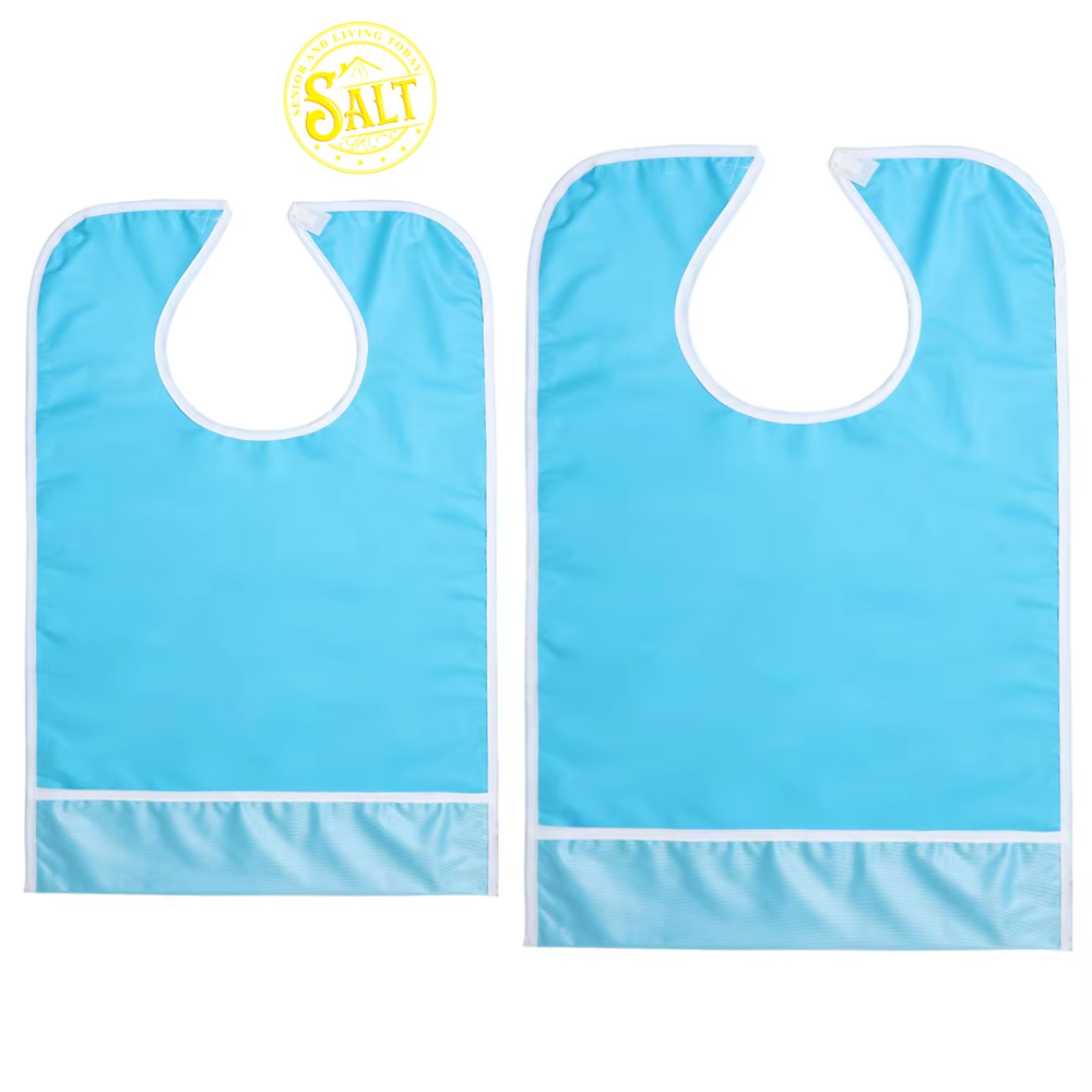 arge Waterproof Adult Bib - Reusable Terry Cloth - Clothing Protector for Seniors & Disabled