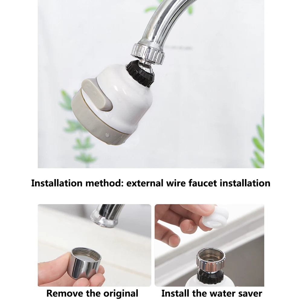 3 Modes Faucet Aerator Moveable Flexible Tap Head Shower Diffuser Rotatable Nozzle Adjustable Booster Faucet Kitchen Accessories