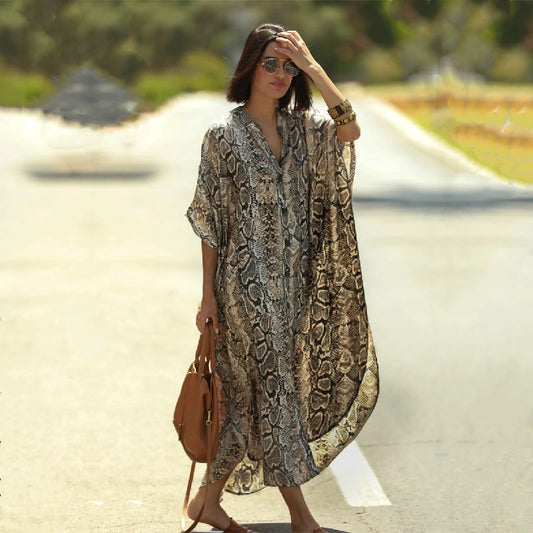 Polyester Long Beach Dress Beach swimsuit Cover up Kaftan Sarong Vestido Swim wear Cover up Ropa de Playa Tunic Beach Q1097