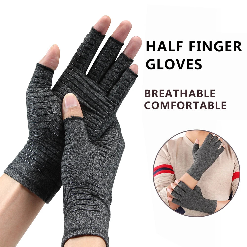 Compression Arthritis Gloves for Rheumatoid and Osteoarthritis, Joint Pain Relief, Carpal Tunnel Wrist Support, Fingerless Glove