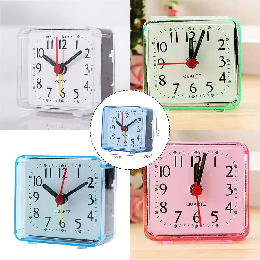 Table Clock Square Alarm Clock Small Alarm Electronic Bed Compact Travel Clock Quartz For Child Students Desk Alarm USEFUL