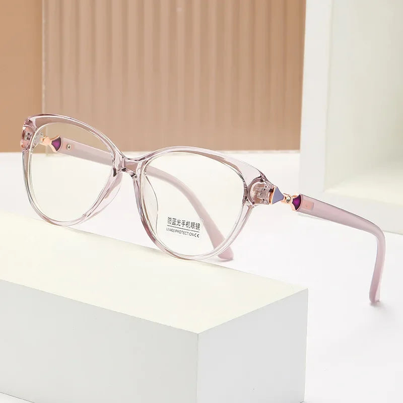 2024 New 3 in 1 Progressive Multifocal Reading Glasses Fashion Women Anti-blue Eyeglasses Easy To Look Far and Near -1.0 To +4.0