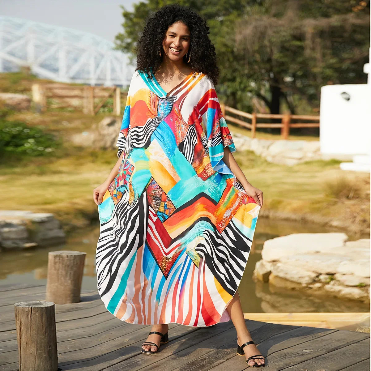 Beach Cover Ups for Swimwear Women African Printed Kaftans Summer Holiday Bathing Suits Factory Supply Dropshipping