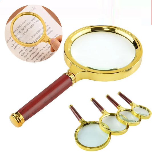 10X Handheld Magnifying Glass 60/70/80/90/100mm Lens Magnifier For Science Seniors Reading Inspection Map Glass Magnifier Loupe