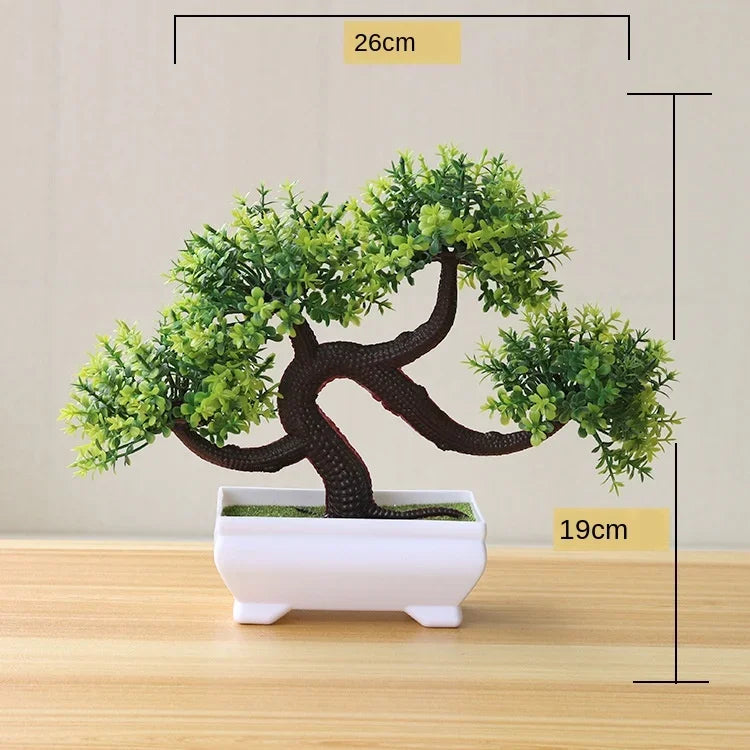 Artificial Plants Potted Bonsai Green Small Tree Plants Fake Flowers Potted Ornaments for Home Garden Decor Party Hotel Decor