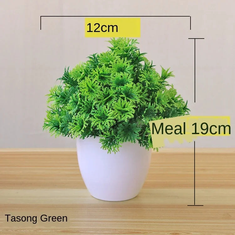 Artificial Plants Potted Bonsai Green Small Tree Plants Fake Flowers Potted Ornaments for Home Garden Decor Party Hotel Decor