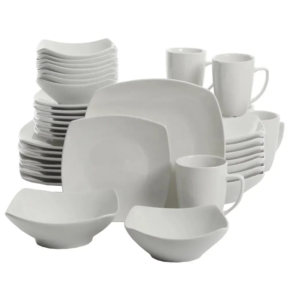 Everyday Square Expanded 40-Piece Dinnerware Set Dinner   Dining Table   Bowls and Plates