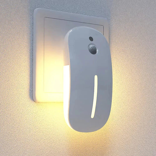 EU Plug LED Night Light Human Body Induction Wall Lamp Bedside Lamp for Home Bedroom Hallway Pathway 6500K 3000K