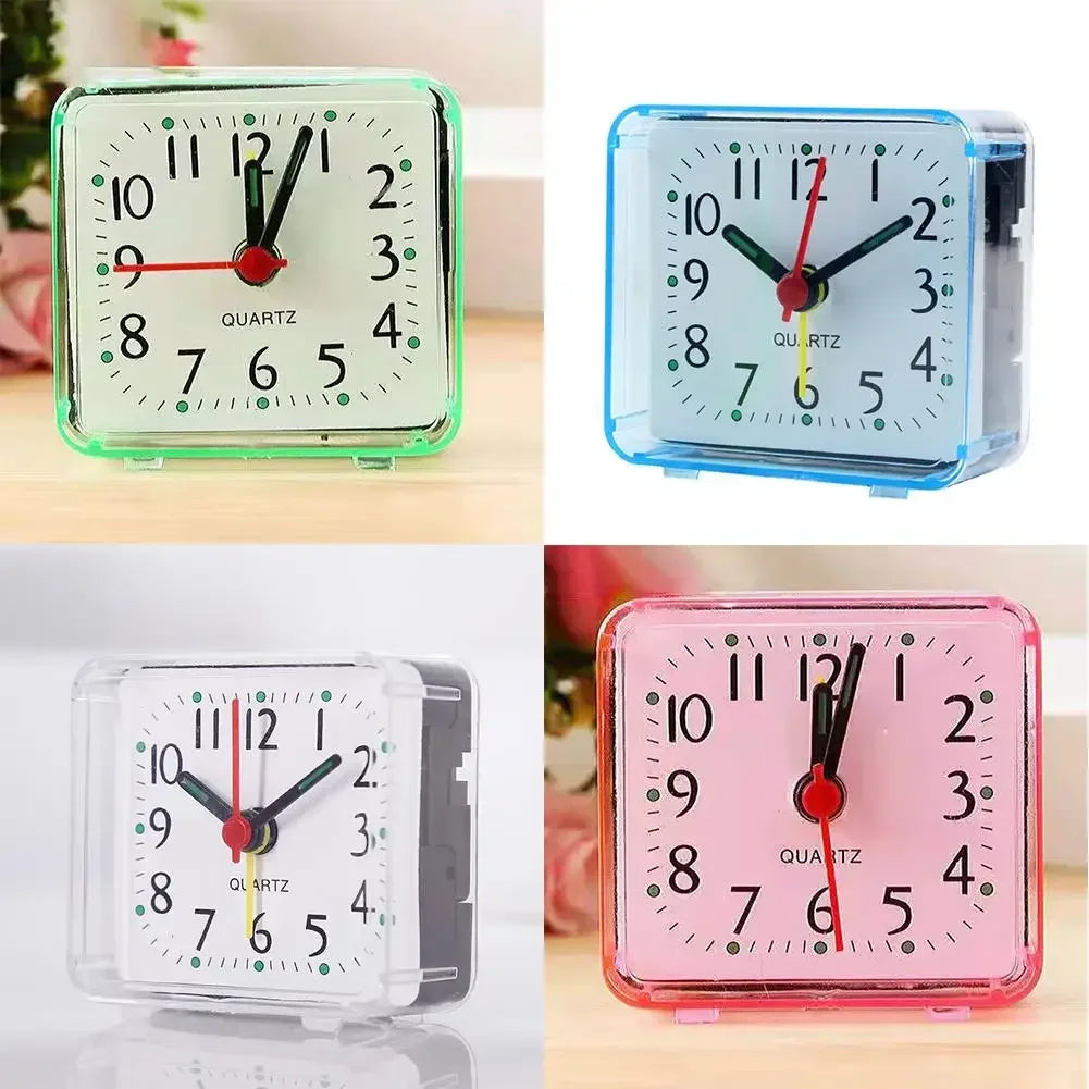 Table Clock Square Alarm Clock Small Alarm Electronic Bed Compact Travel Clock Quartz For Child Students Desk Alarm USEFUL