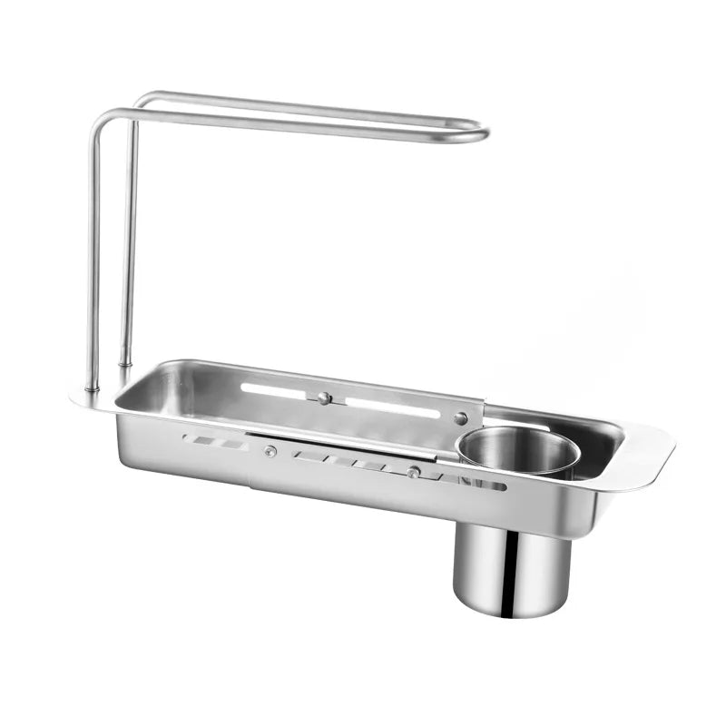 0136Telescopic  sink shelf kitchen Telescopic  sink holder  sink sponge basket rack holder Telescopic  sink  holder