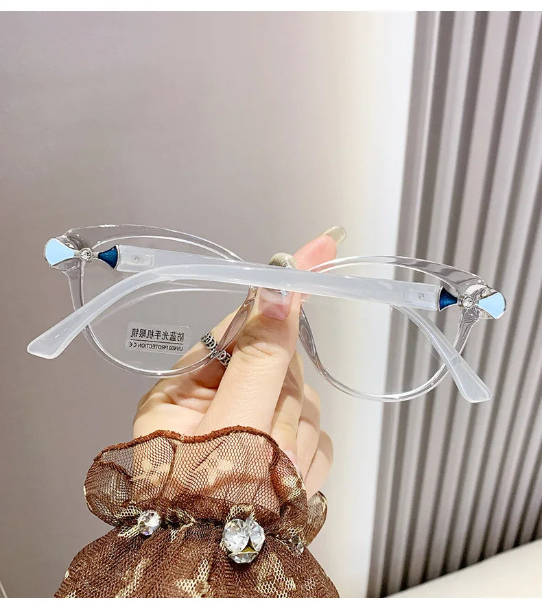 2024 New 3 in 1 Progressive Multifocal Reading Glasses Fashion Women Anti-blue Eyeglasses Easy To Look Far and Near -1.0 To +4.0