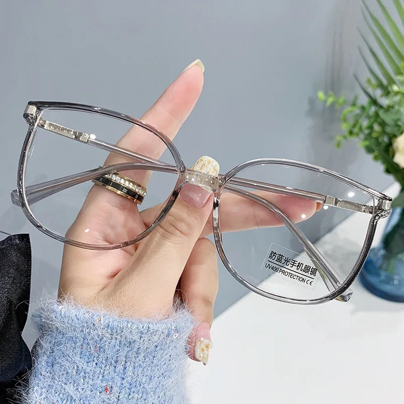 Elbru Ultralight Fashion TR90 Reading Glasses Women Men Anti Blue Light Glitter Square Frame Presbyopia Optical Eyeglasses 0+400