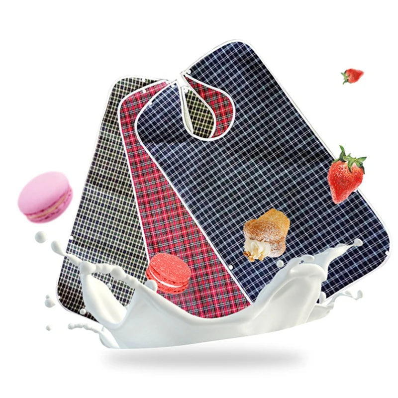 Adult Waterproof Adult Mealtime Bib Cloth Protector Clothes Bib Cook Protector Tool Aid Cook Dining Clothes Disability Aid Apron