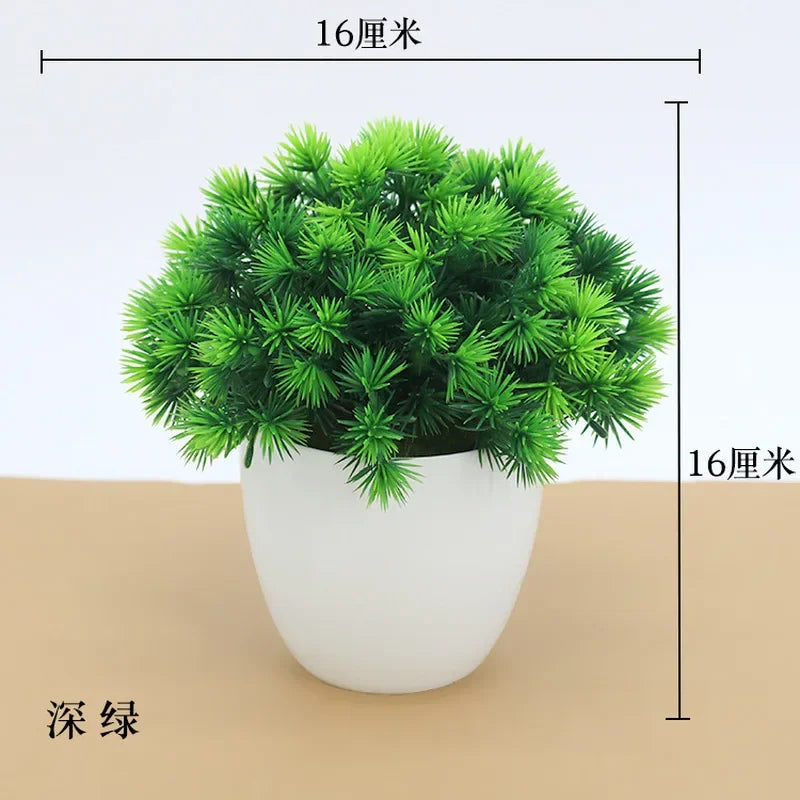 Artificial Plants Potted Bonsai Green Small Tree Plants Fake Flowers Potted Ornaments for Home Garden Decor Party Hotel Decor