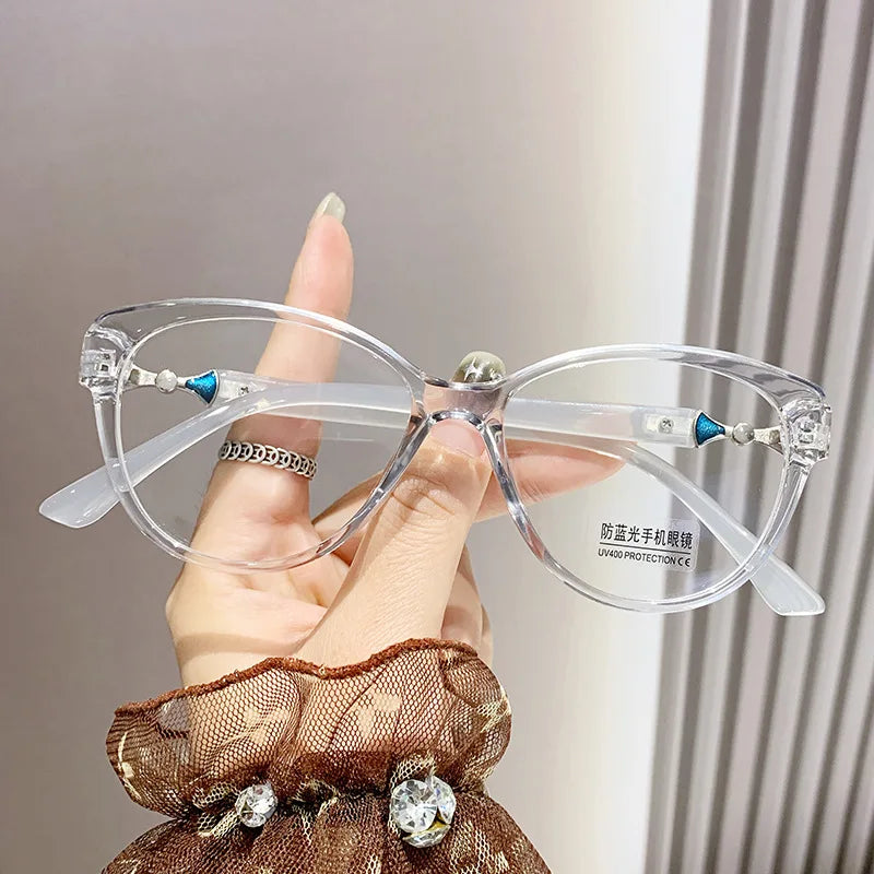 2024 New 3 in 1 Progressive Multifocal Reading Glasses Fashion Women Anti-blue Eyeglasses Easy To Look Far and Near -1.0 To +4.0