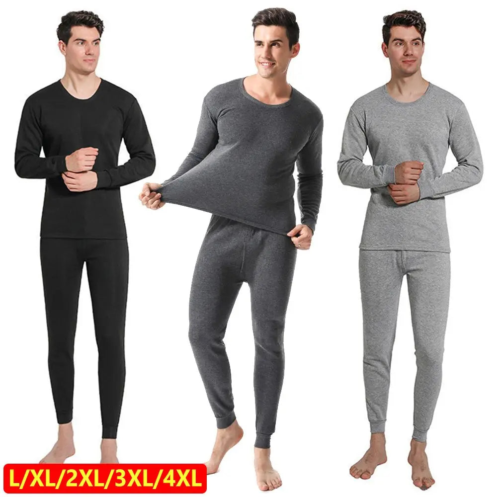 Thermal Clothes Underwear Set for Men Soft Fleece Lined Long Johns Set Men's Top & Bottom Set Winter Cold Weather Thermal Clothe