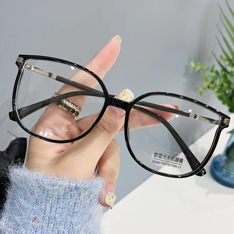 Elbru Ultralight Fashion TR90 Reading Glasses Women Men Anti Blue Light Glitter Square Frame Presbyopia Optical Eyeglasses 0+400