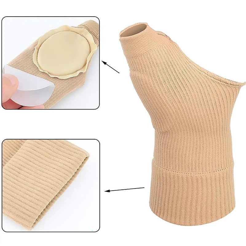 1 Pair Compression Arthritis Gloves Tenosynovitis Brace Bandage Wrist Sleeve with Gel Thumb Injury Pads for Joint Pain Relief