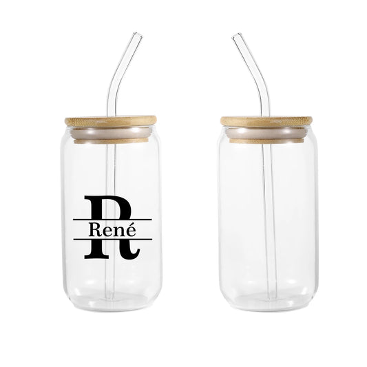 Customized Can Shaped Cup Drinking Glasses with Bamboo Lids Cute Tumbler Cup for Home School Office use