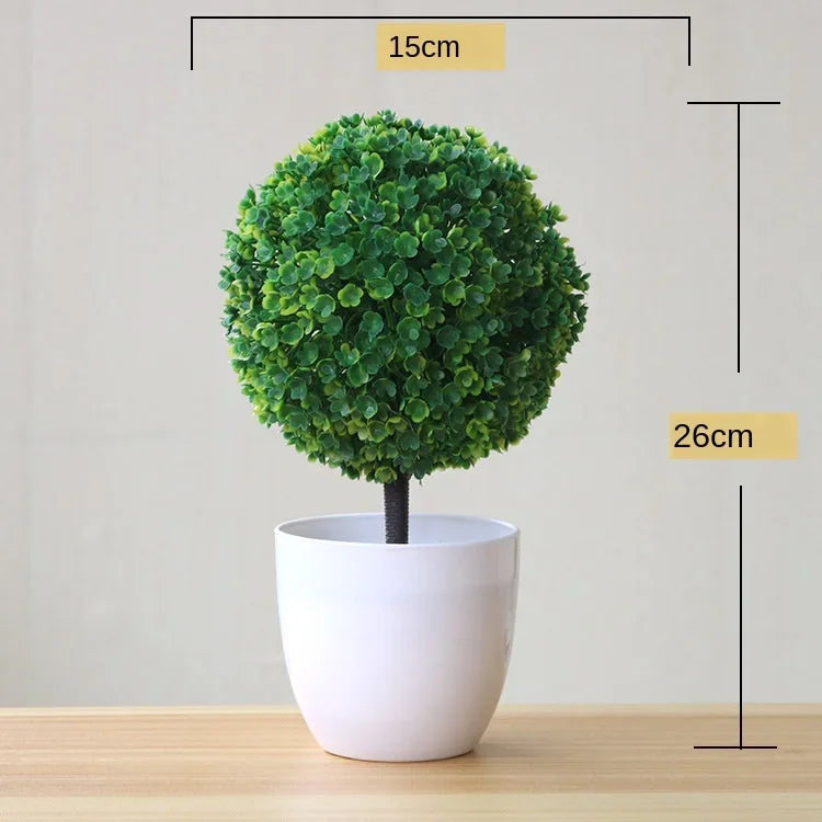 Artificial Plants Potted Bonsai Green Small Tree Plants Fake Flowers Potted Ornaments for Home Garden Decor Party Hotel Decor