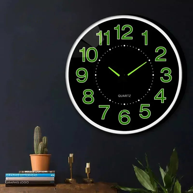 8 Inch Nordic Light Luxury Glow in The Dark Clock Silent Non-ticking Do Not Disturb Suitable for Study Kitchen Wall Decoration