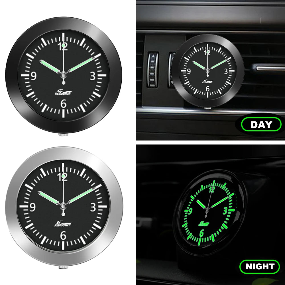 Car Clock Luminous Automobiles Internal Stick-On Mini Digital Watch Mechanics Quartz Clocks Auto Ornament Car Accessories Gifts