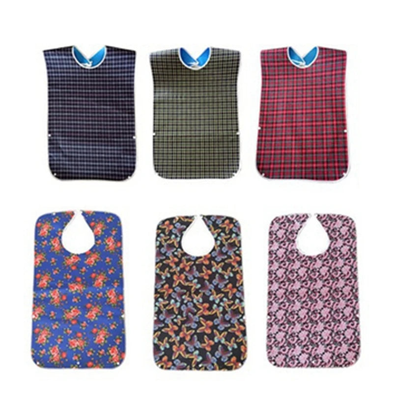 Adult Waterproof Adult Mealtime Bib Cloth Protector Clothes Bib Cook Protector Tool Aid Cook Dining Clothes Disability Aid Apron