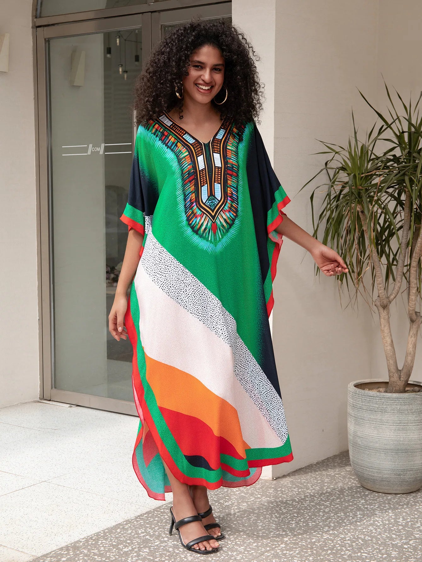 Beach Cover Ups for Swimwear Women African Printed Kaftans Summer Holiday Bathing Suits Factory Supply Dropshipping