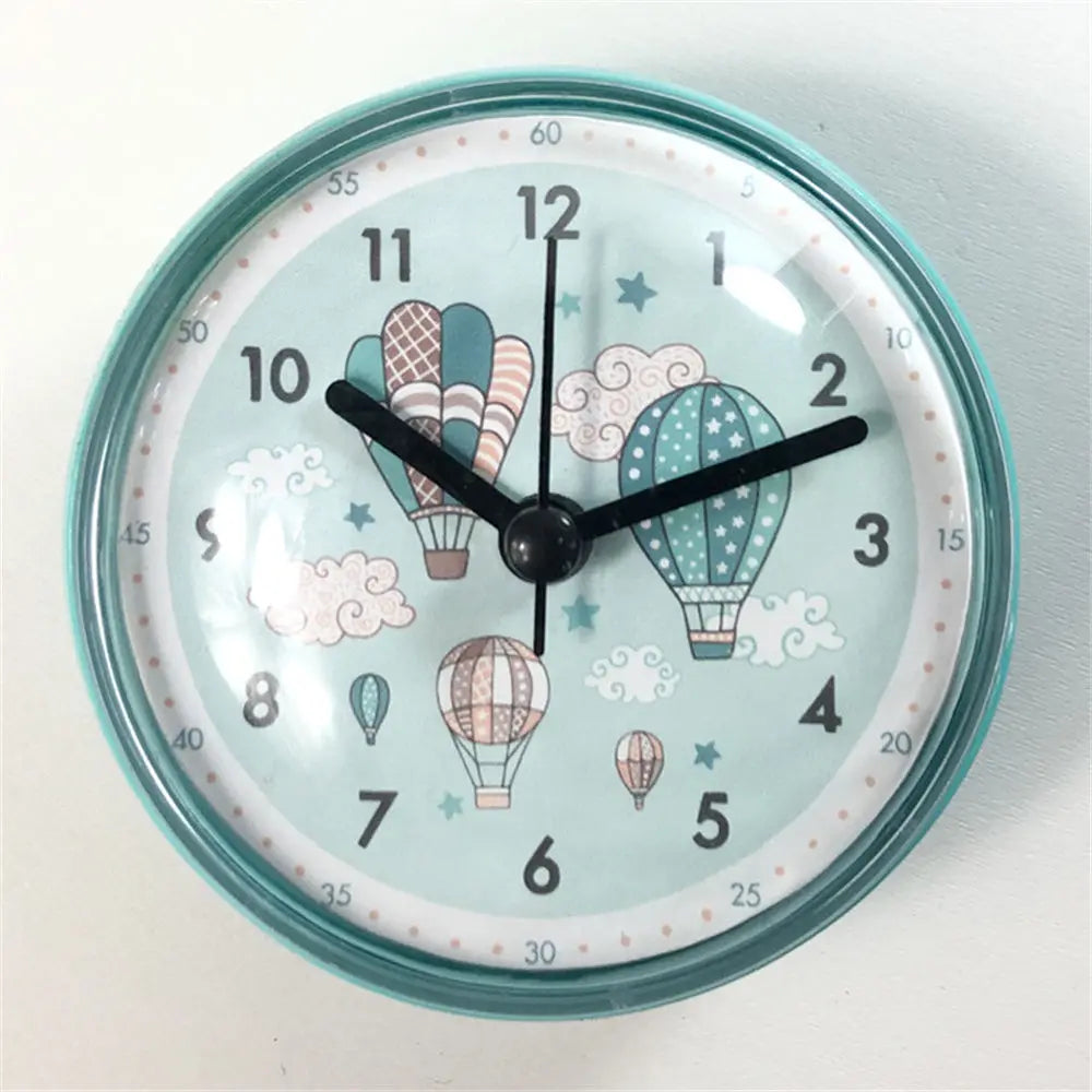 Sucker Mini Anti Fog Toilet Waterproof Quartz Shower Wall Clock 7cm Kitchen Living Bathroom Small Round Room Decoration Table