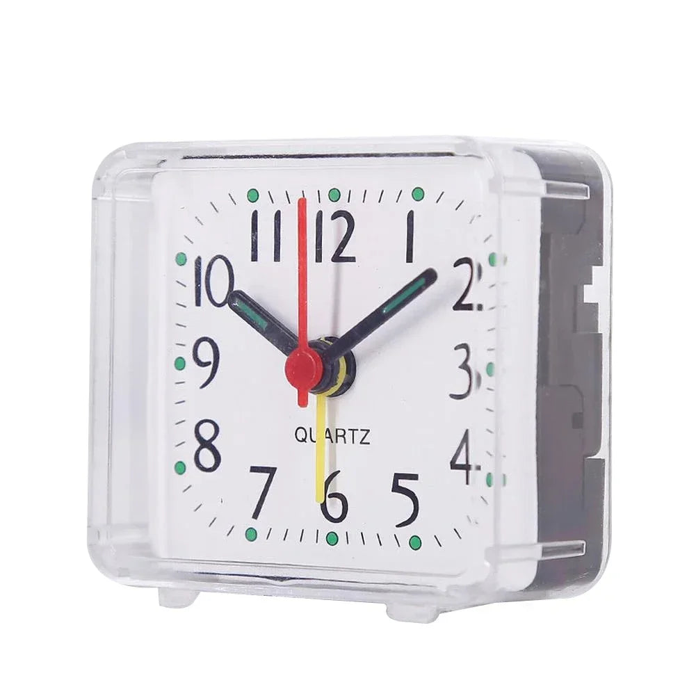 Table Clock Square Alarm Clock Small Alarm Electronic Bed Compact Travel Clock Quartz For Child Students Desk Alarm USEFUL