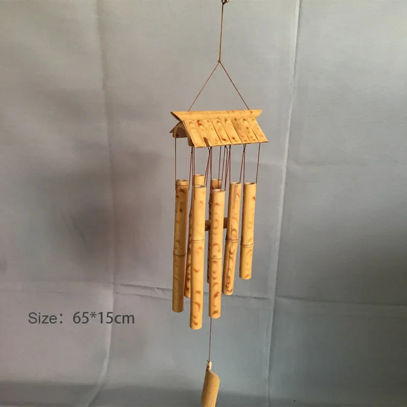 Handmade Tubes Bamboo Bell Natural Wind Chimes  Indoors Pendant Balcony Home Hotel Decor Outdoor Yard Garden Windchime Crafts