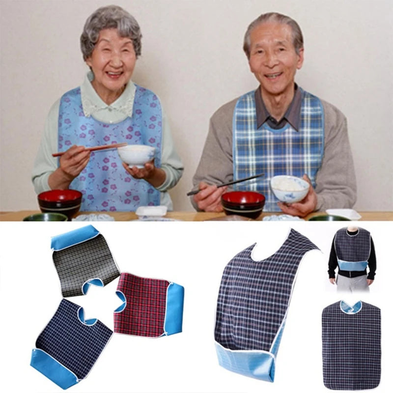 Adult Waterproof Adult Mealtime Bib Cloth Protector Clothes Bib Cook Protector Tool Aid Cook Dining Clothes Disability Aid Apron