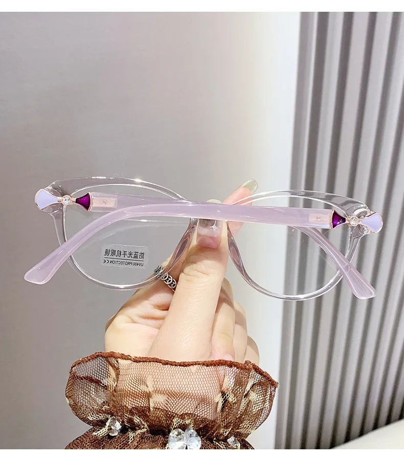 2024 New 3 in 1 Progressive Multifocal Reading Glasses Fashion Women Anti-blue Eyeglasses Easy To Look Far and Near -1.0 To +4.0