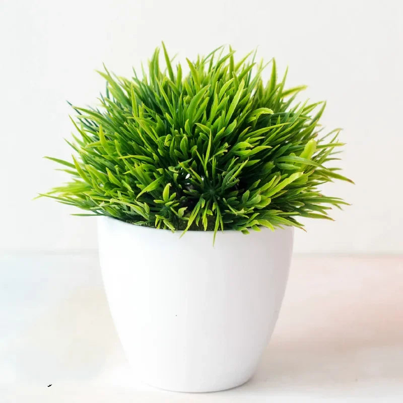 Artificial Plants Potted Bonsai Green Small Tree Plants Fake Flowers Potted Ornaments for Home Garden Decor Party Hotel Decor