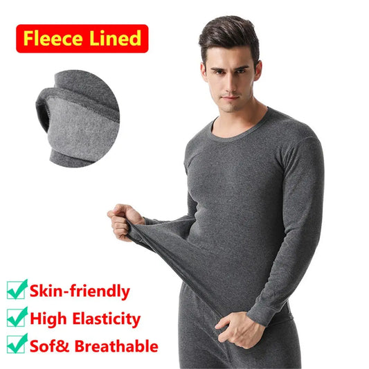 Thermal Clothes Underwear Set for Men Soft Fleece Lined Long Johns Set Men's Top & Bottom Set Winter Cold Weather Thermal Clothe