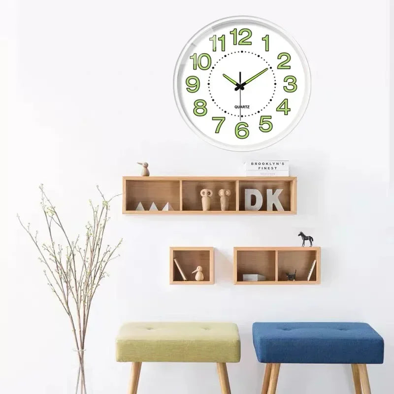 8 Inch Nordic Light Luxury Glow in The Dark Clock Silent Non-ticking Do Not Disturb Suitable for Study Kitchen Wall Decoration