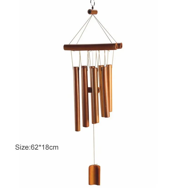 Handmade Tubes Bamboo Bell Natural Wind Chimes  Indoors Pendant Balcony Home Hotel Decor Outdoor Yard Garden Windchime Crafts