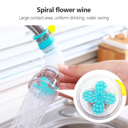 360 Adjustable Flexible Kitchen Faucet Tap Extender Splash-Proof Water Filter Outlet Head Water Saving Sprayer Filter Diffuser