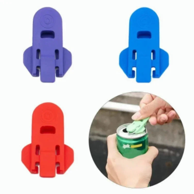 6PCS Easy Can Opener Bottle Opener Plastic Drink Lid Random Color Easy To Use Kitchen Accessories  Cool Gadgets