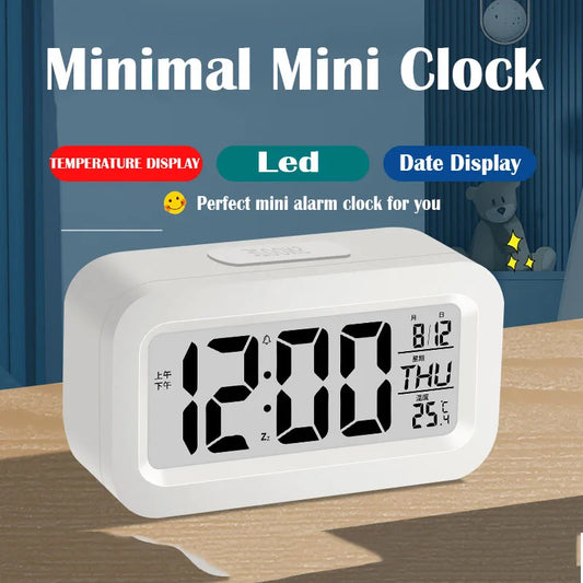 Portable Mini LED Digital Alarm Clock Suitable For Home Office New Candy Color Bedside Table Kids Bedroom Electronic Clock Decor