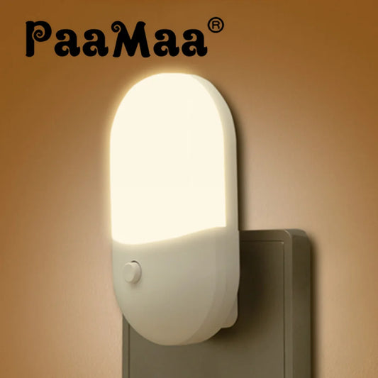 PaaMaa Bedside Lamp Night light EU US Plug LED Night Light AC220V Bedroom Lamp Gift for Children Cute Night Lamp For Corridor WC