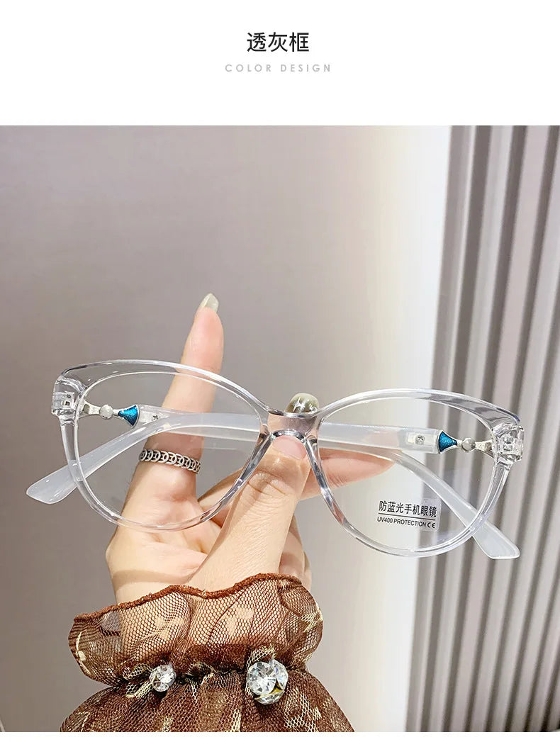 2024 New 3 in 1 Progressive Multifocal Reading Glasses Fashion Women Anti-blue Eyeglasses Easy To Look Far and Near -1.0 To +4.0