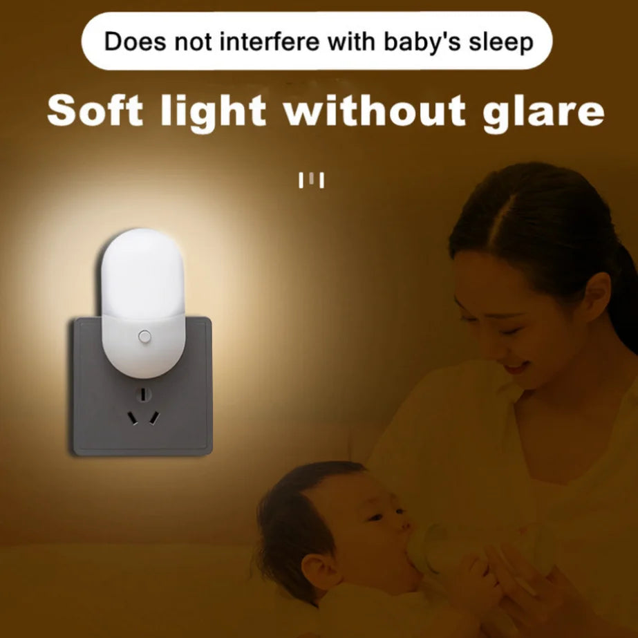 PaaMaa Bedside Lamp Night light EU US Plug LED Night Light AC220V Bedroom Lamp Gift for Children Cute Night Lamp For Corridor WC